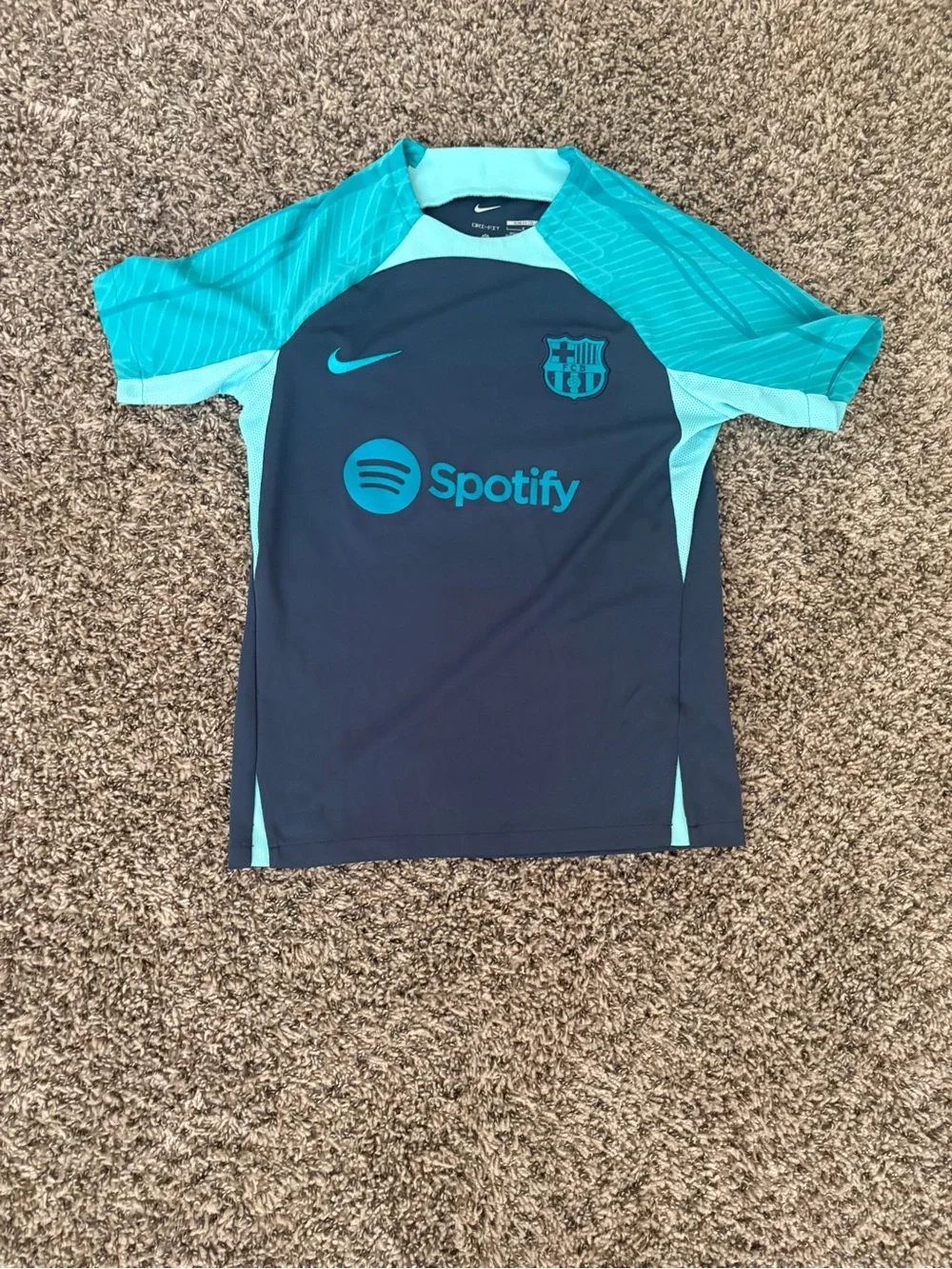 Nike Kids' Dark Blue & Teal FC Barcelona Training Jersey